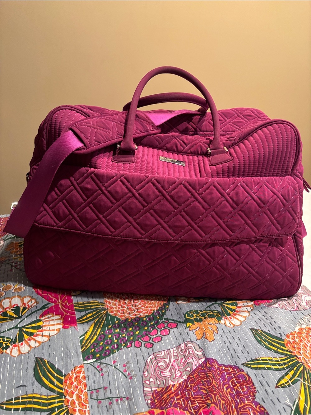 Vera Bradley Quilted Travel Duffel - Magenta